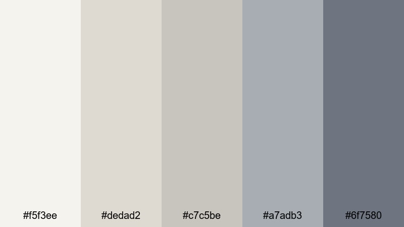 quiet desktop light beige gray color palette with hex codes