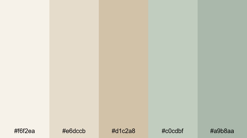 quiet library dust light color palette with hex codes