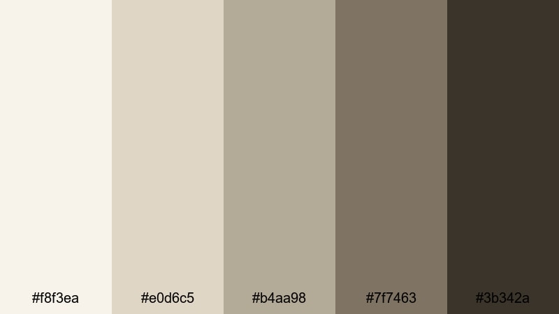 quiet morning desk cream white color palette with hex codes