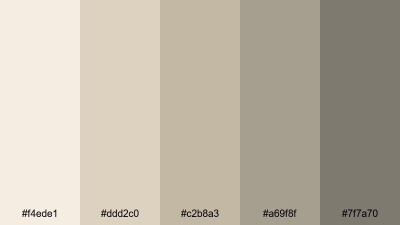 quiet studio neutrals beige color palette with hex codes