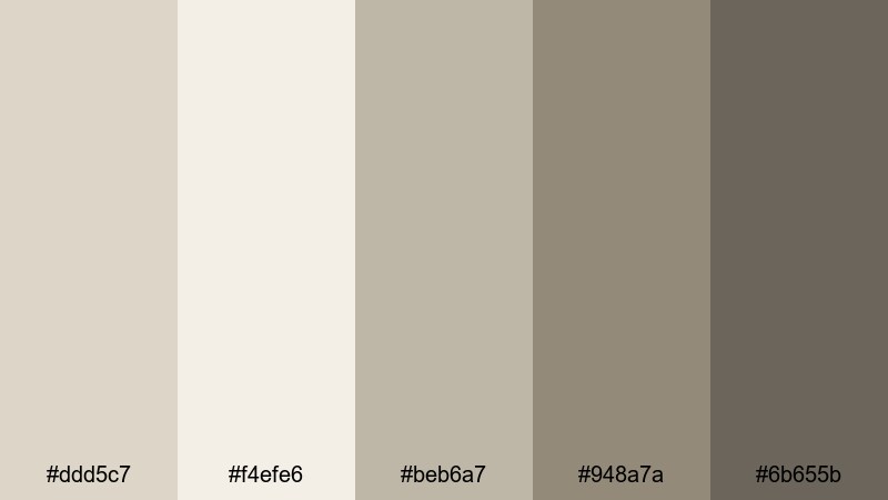 quiet workspace glow gray tan color palette with hex codes