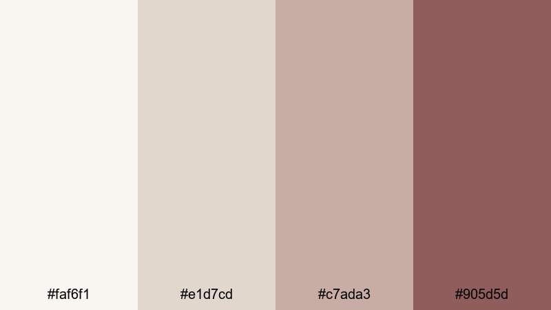 quiet workspace glow rose taupe color palette with hex codes
