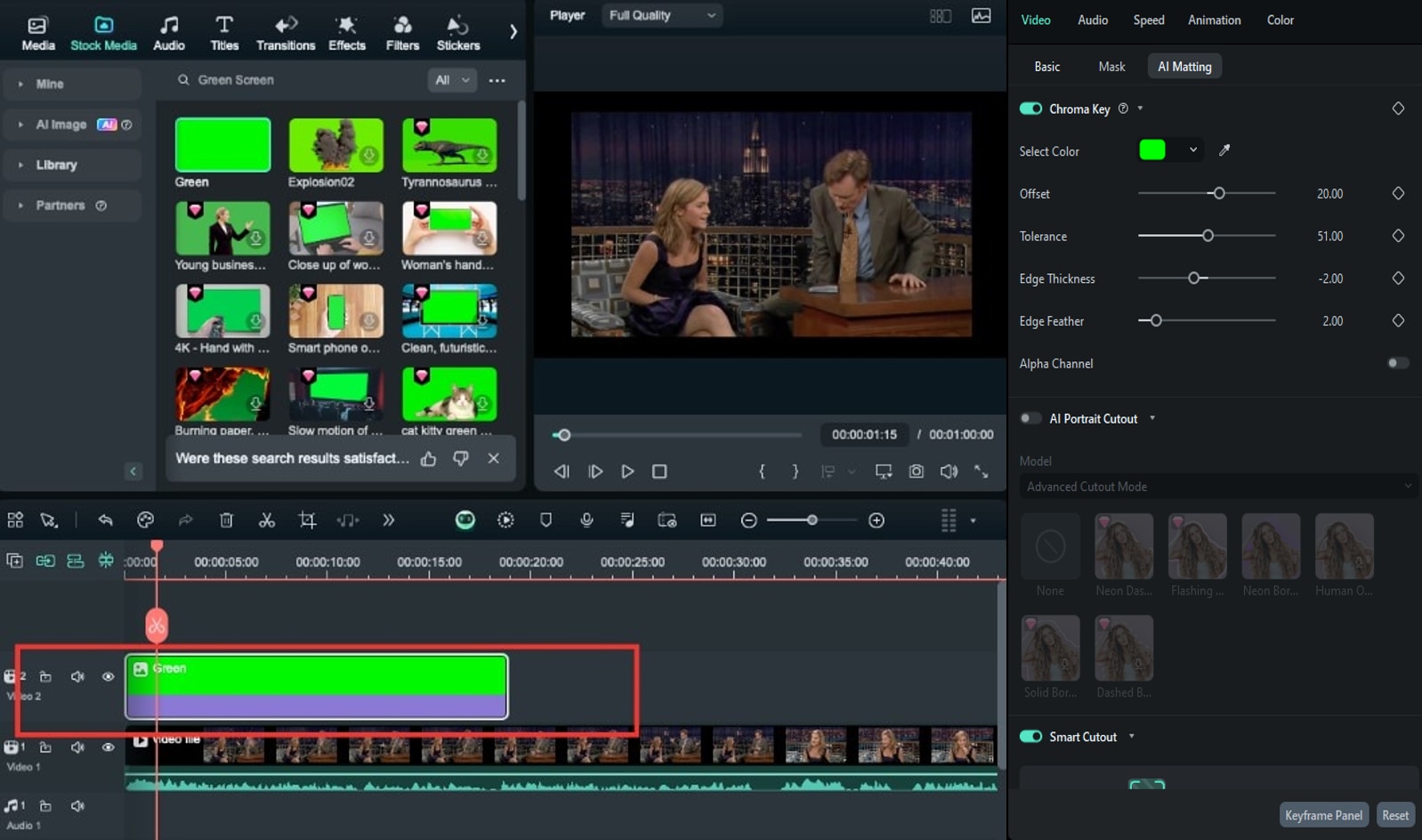 add green screen media