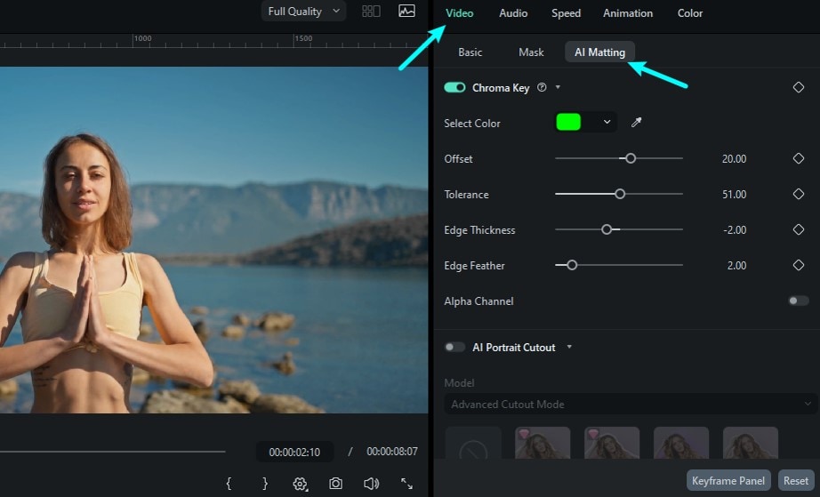 chroma key to change video background