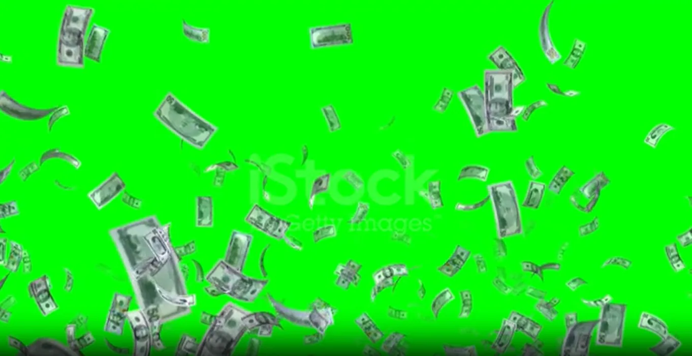 money rain green screen