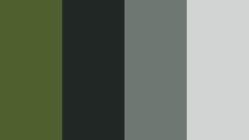 rain soaked concrete dark moss green color palette with hex codes