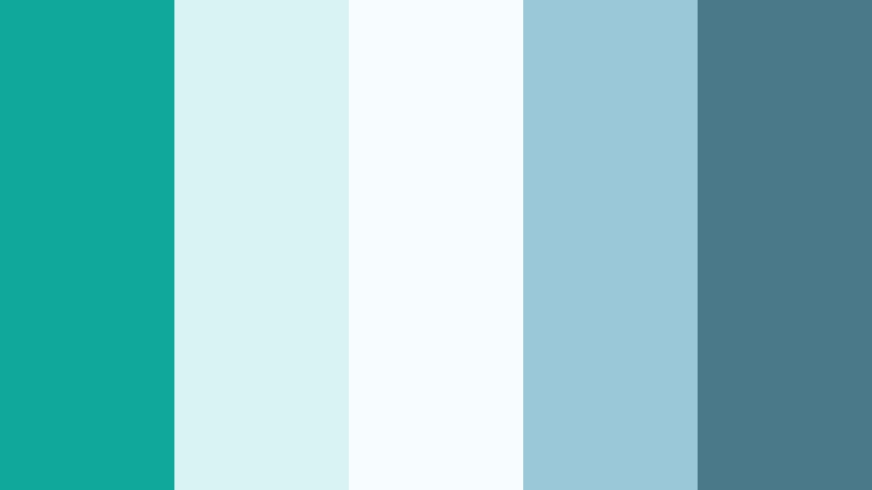 rainwashed glass bright teal color palette with hex codes