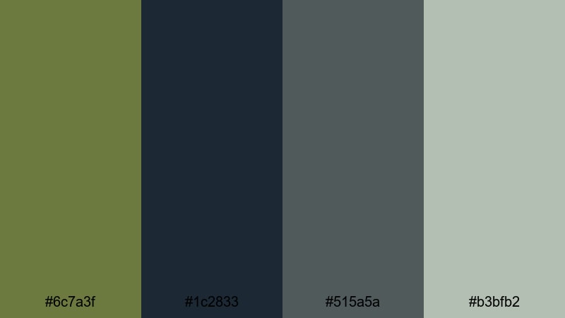 rainy border crossing olive drab color palette with hex codes