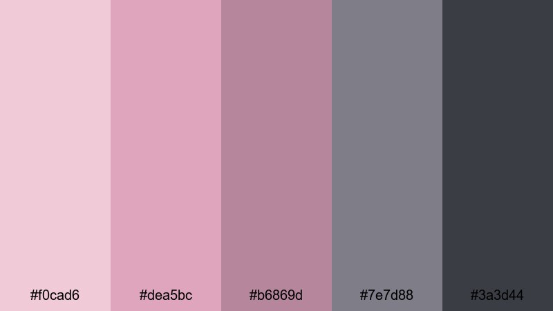 rainy city romance pink gray color palette with hex codes