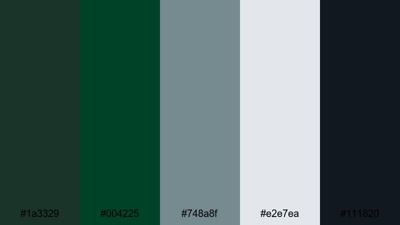 rainy highlands road british racing green color palette with hex codes