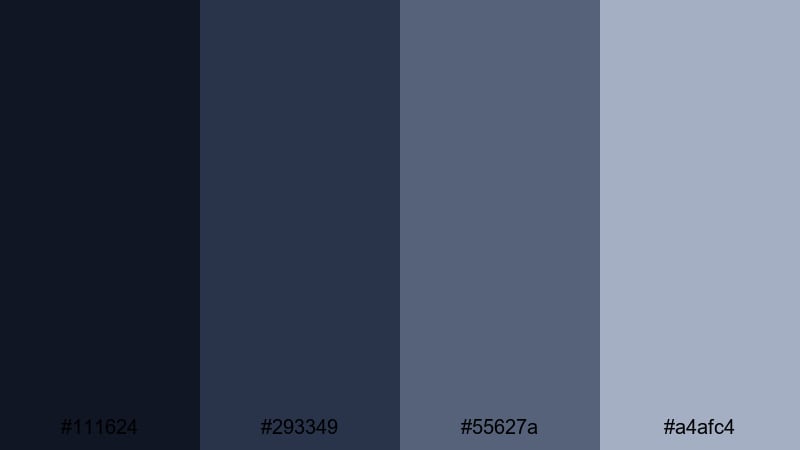 rainy neo noir slate blue color palette with hex codes