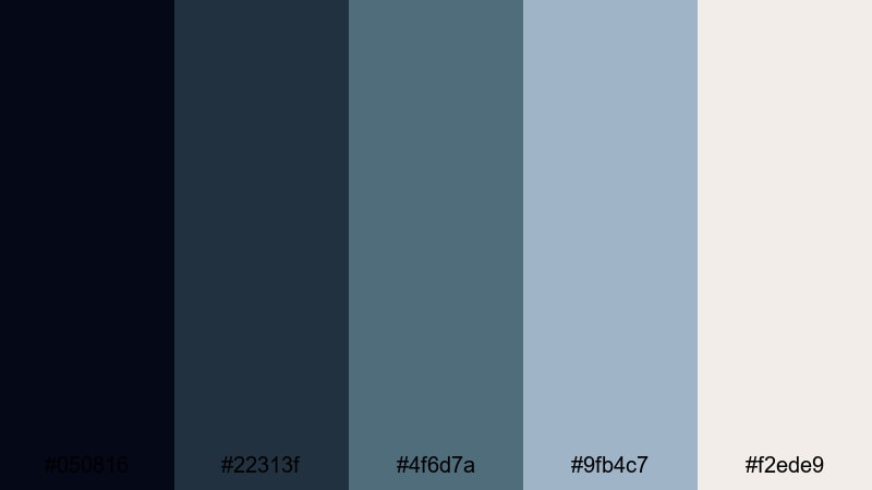 rainy night playlist music color palette with hex codes