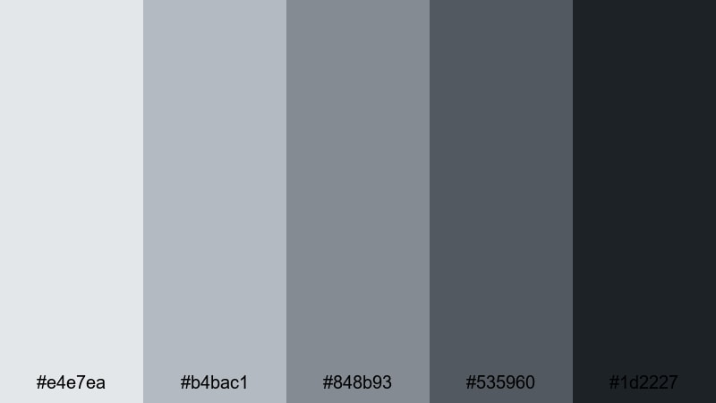 rainy night street ash grey color palette with hex codes