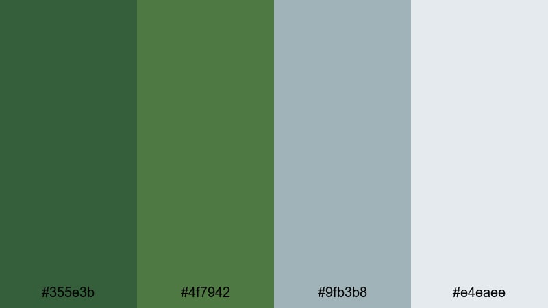 rainy window greens fern green color palette with hex codes
