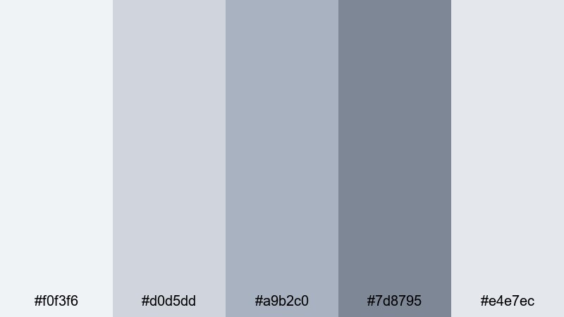 rainy window journals pastel gray color palette with hex codes