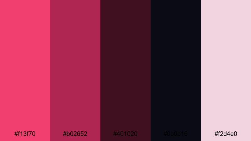 raspberry noir cinema raspberry color palette with hex codes