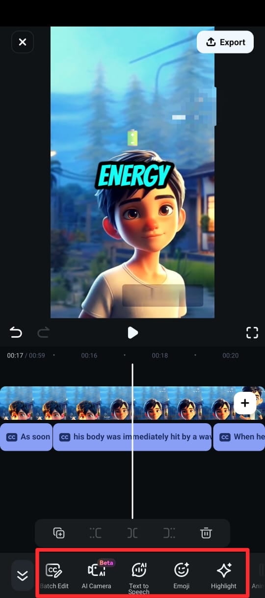 edit the video text