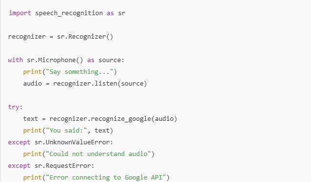 python script to test speech recognition