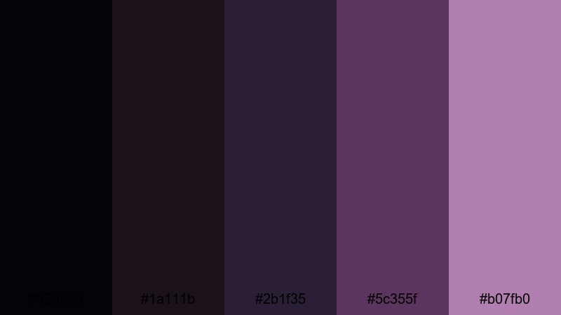 raven velvet noir gothic color palette with hex codes