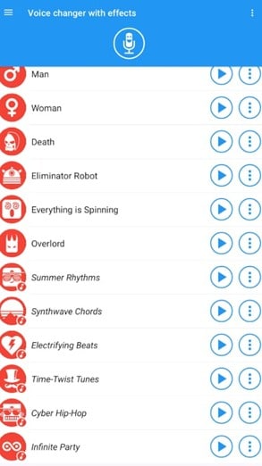voice changer interface
