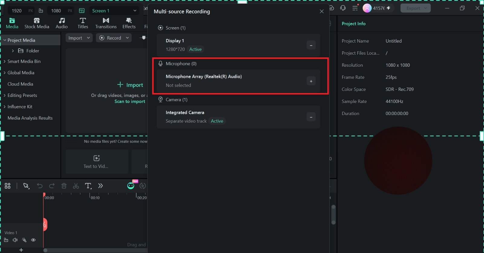 microphone option before plugin
