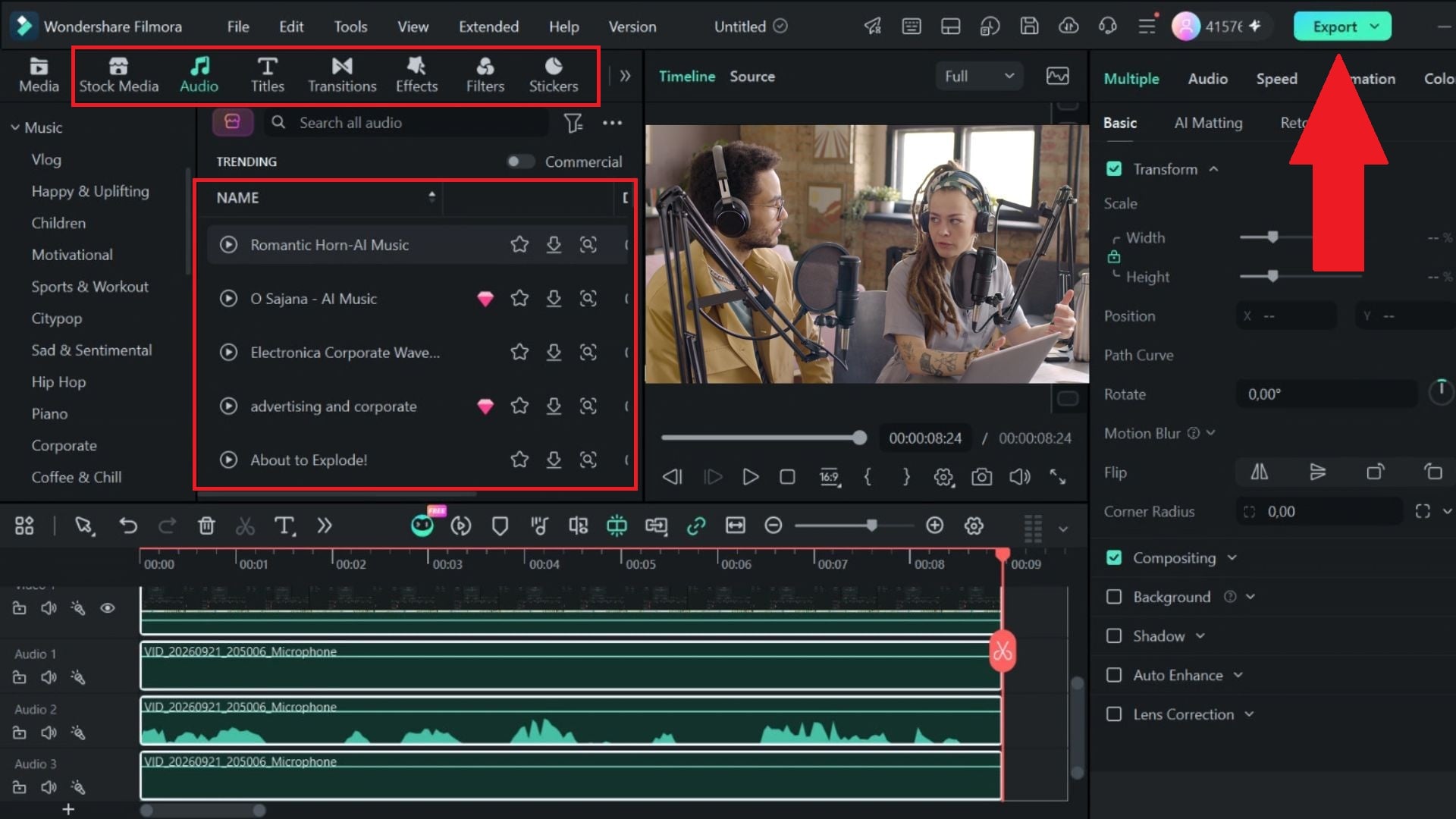 make edits and export your clip