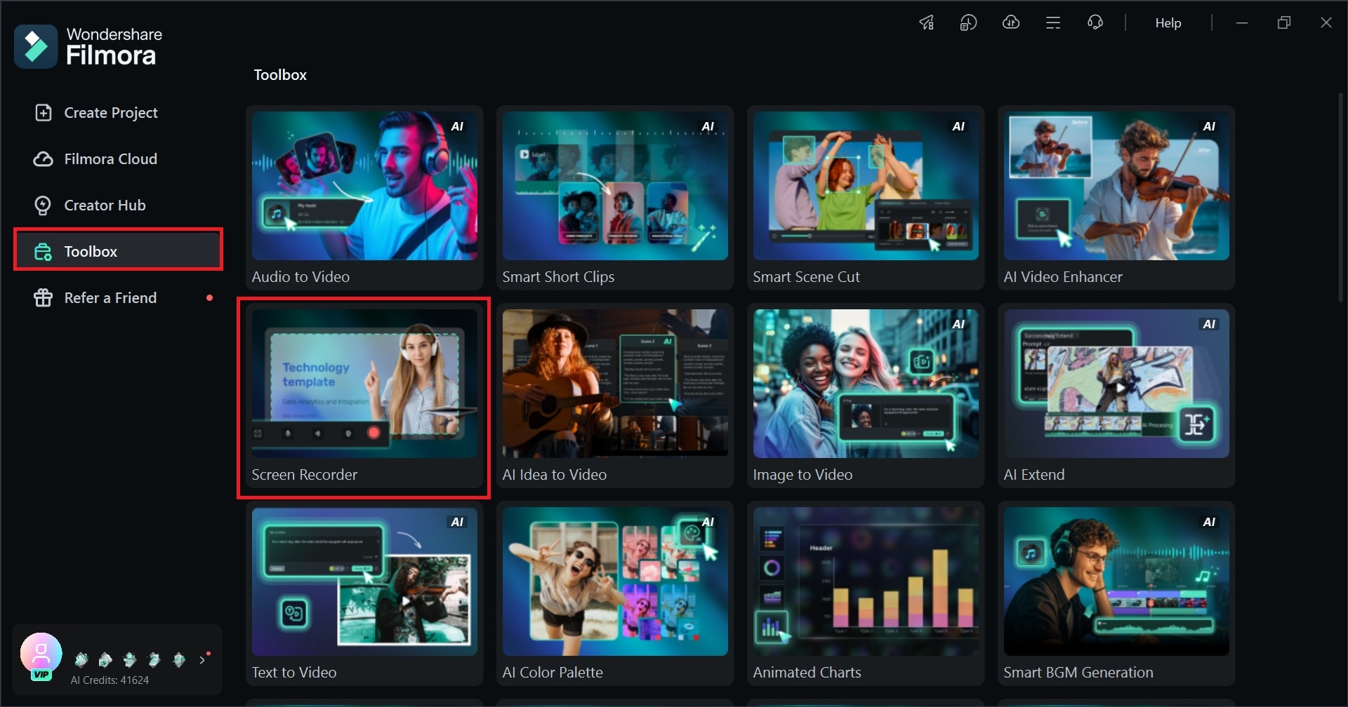 open the screen recorder feature