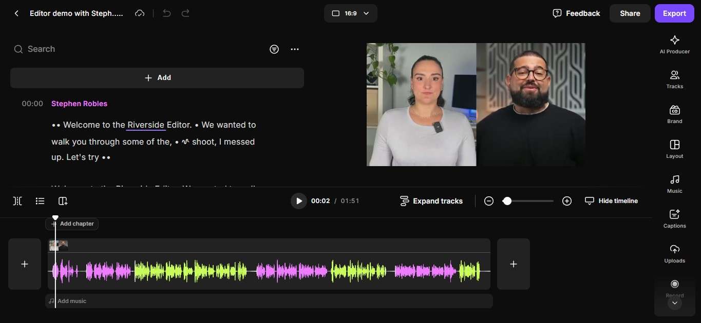 edit recorded virtual podcast online