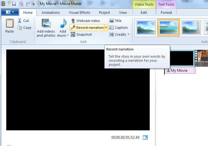 how to record your voice in windows movie maker
