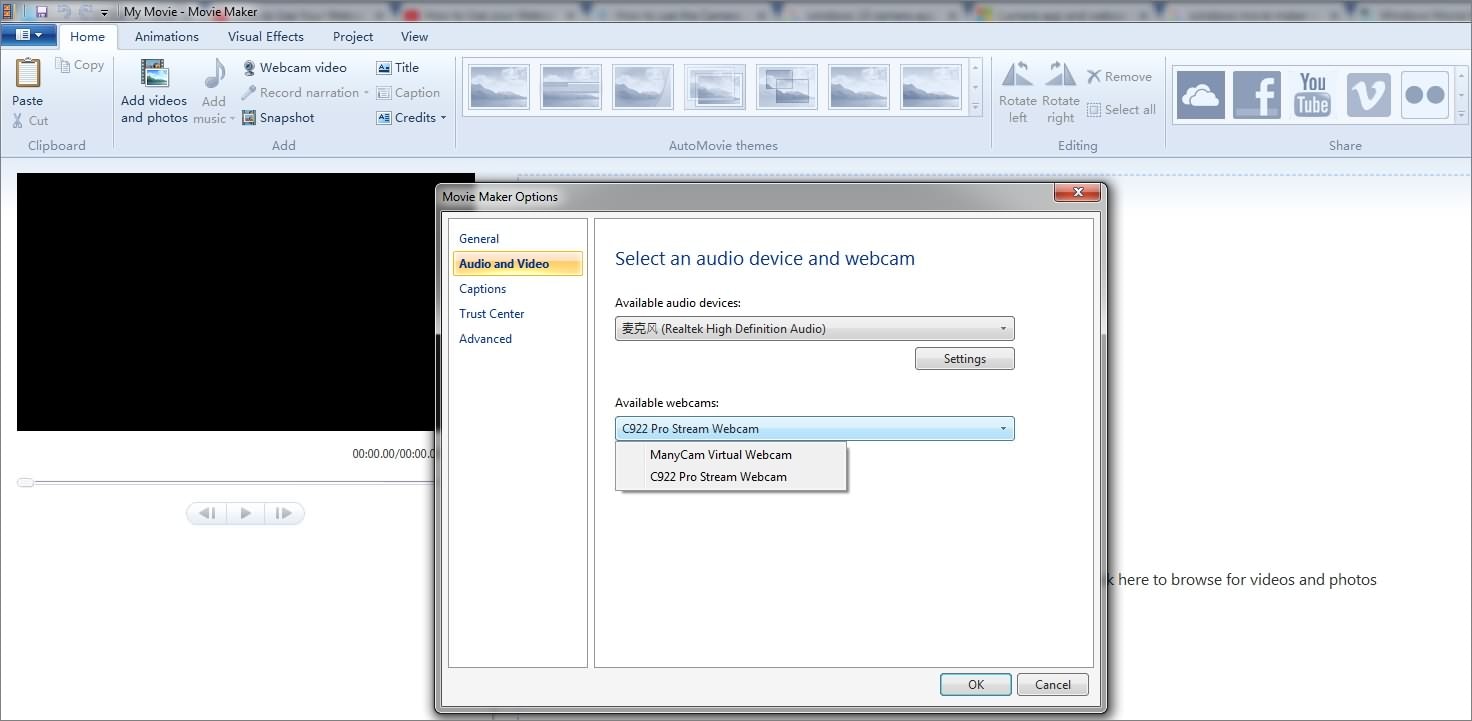 Windows Movie Maker Record Webcam