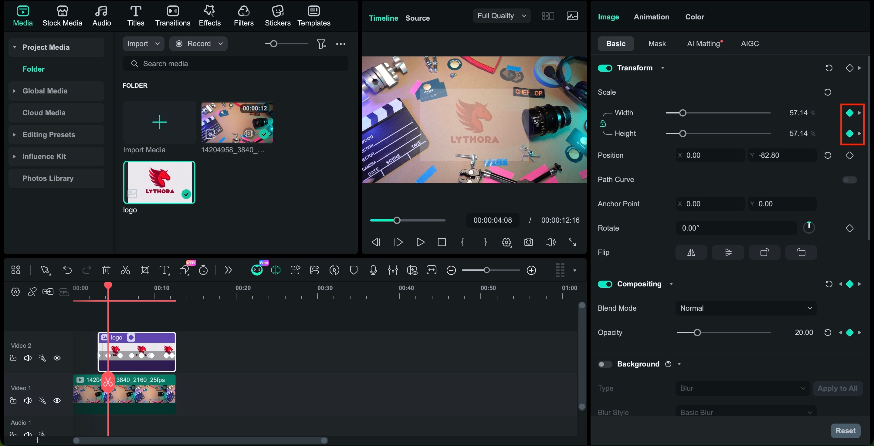 add keyframing in filmora