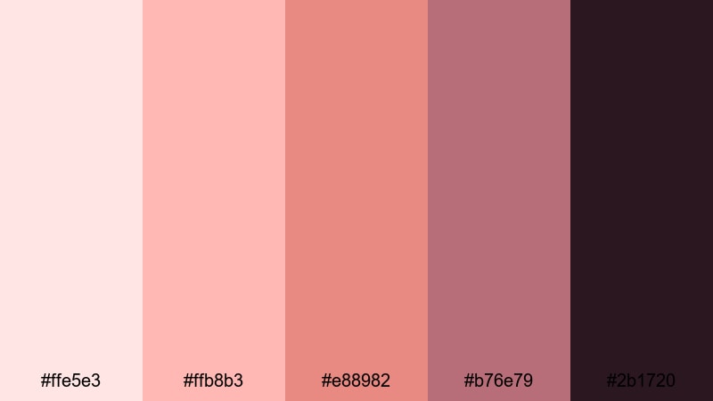 red carpet sparkle rose gold pink color palette with hex codes