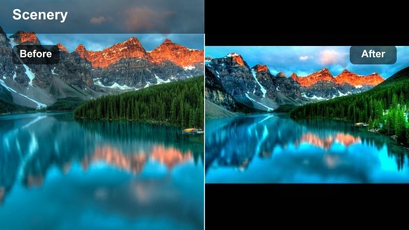 Bright clean filter on a vertical landscape reels shot