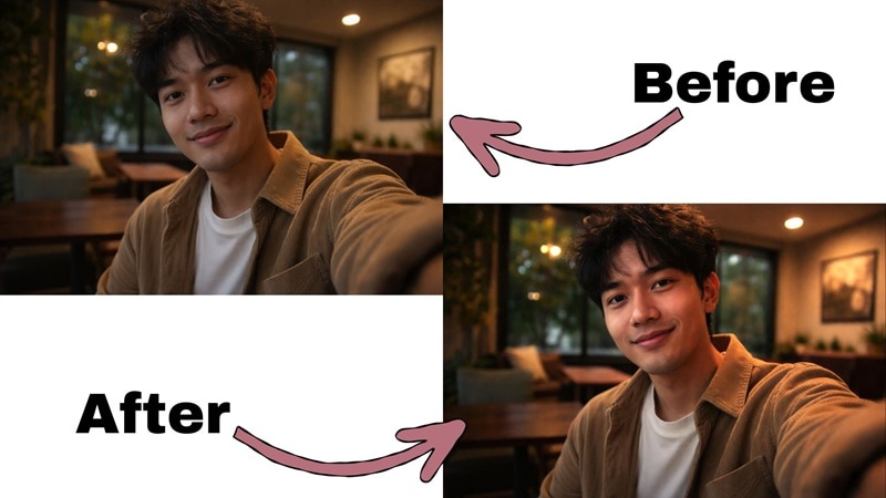 résultat du rééclairage d’image par IA avec Filmora