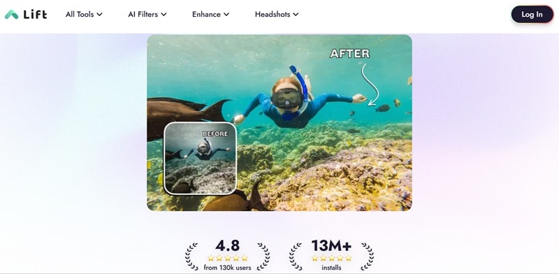 outil de rééclairage d’image par IA Lift