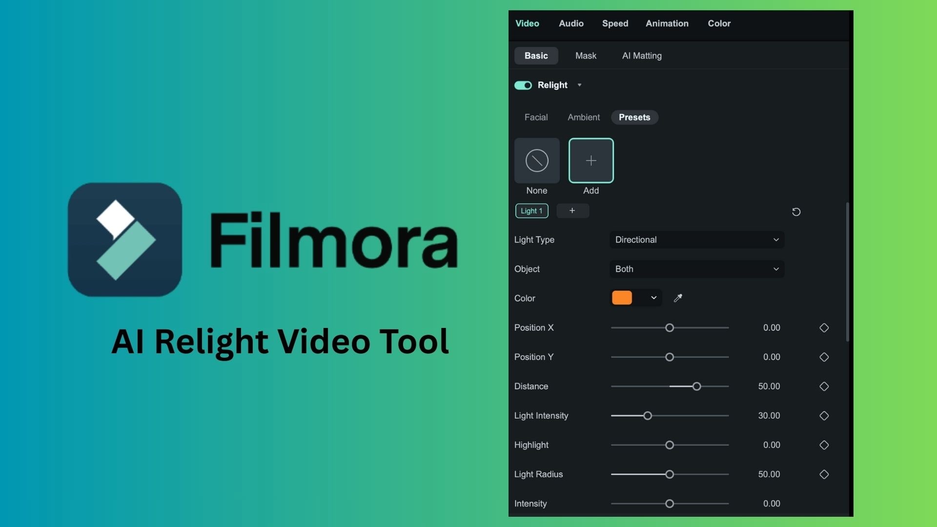 outil de rééclairage vidéo par IA de Filmora