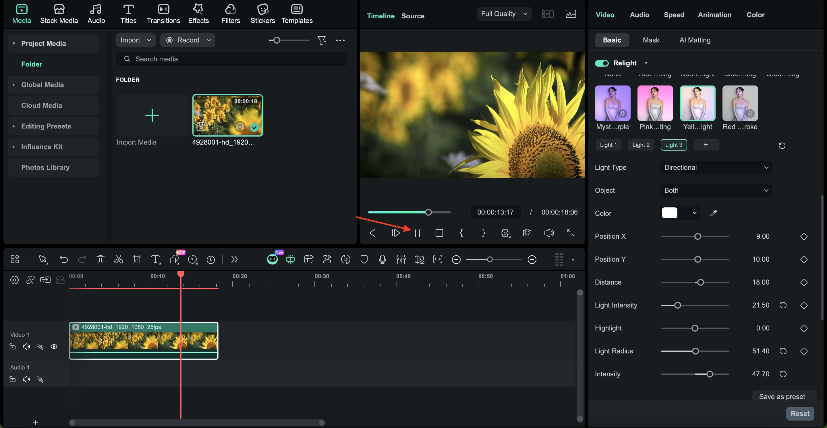 lire la vidéo pour prévisualiser les changements