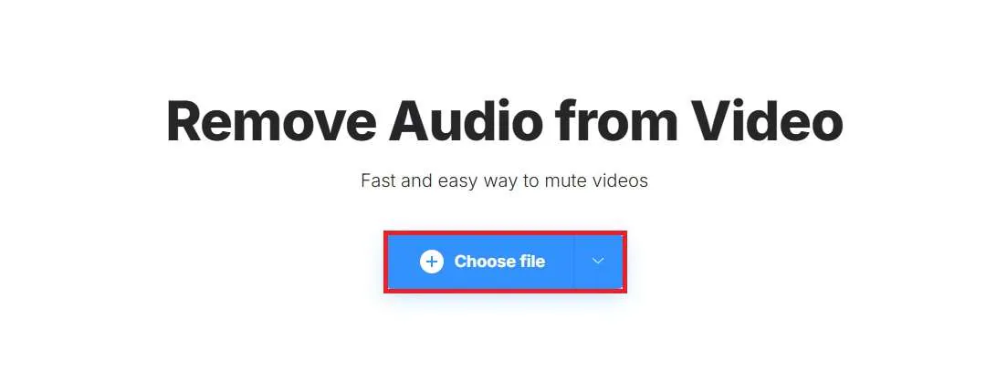 choose file button in clideo 