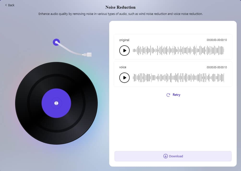 remove audio noise   in Media.io noise reduction tool
