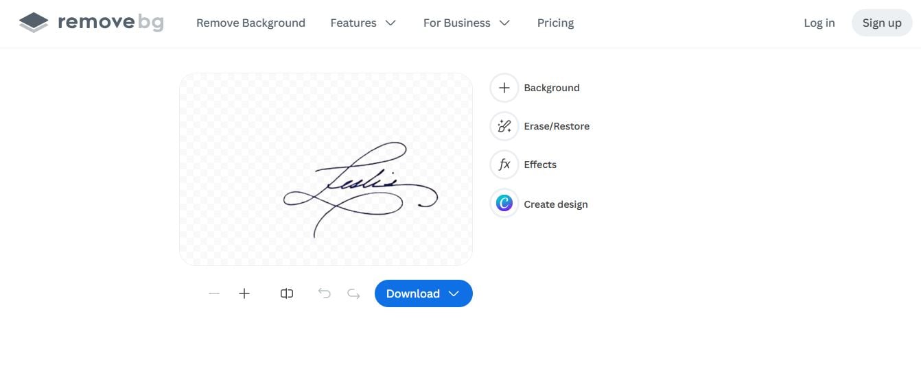 download signature without background