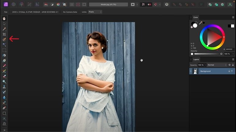 affinity photo selection brush tool