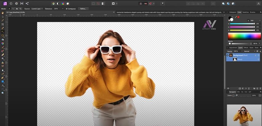 delete image background in affinity designer