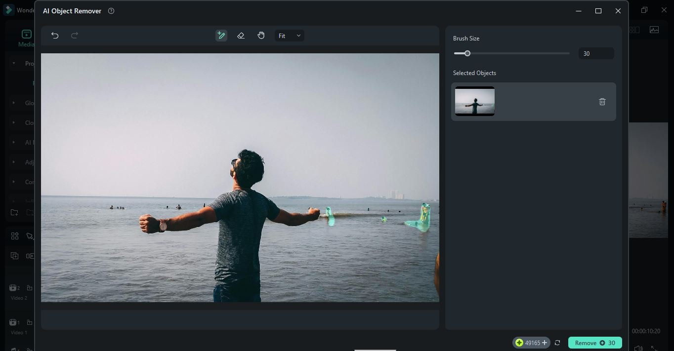 remove unwanted objects using filmora