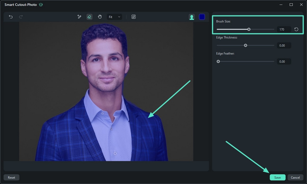 adjust brush size mark area