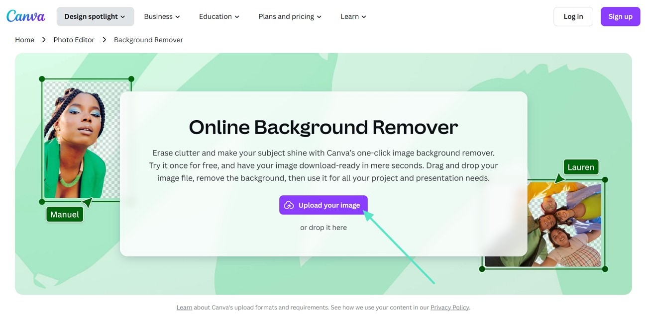 upload image canva online tool