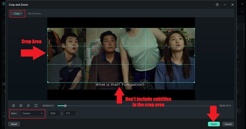 crop the subtitles from your video
