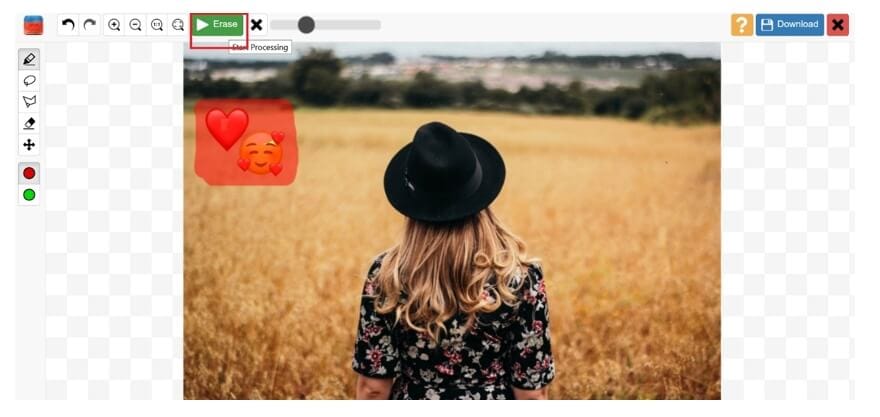 線上從照片移除emoji inpaint