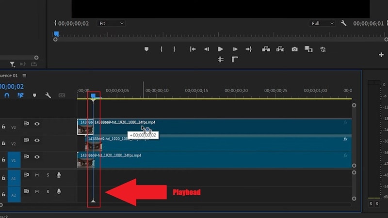 set the playhead and frame