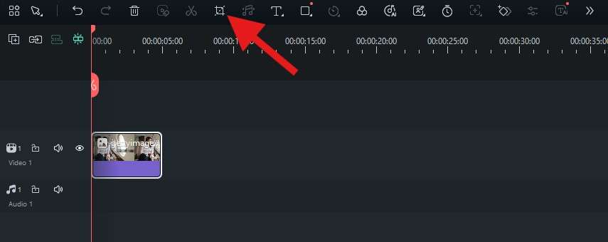 select crop feature in filmora timeline