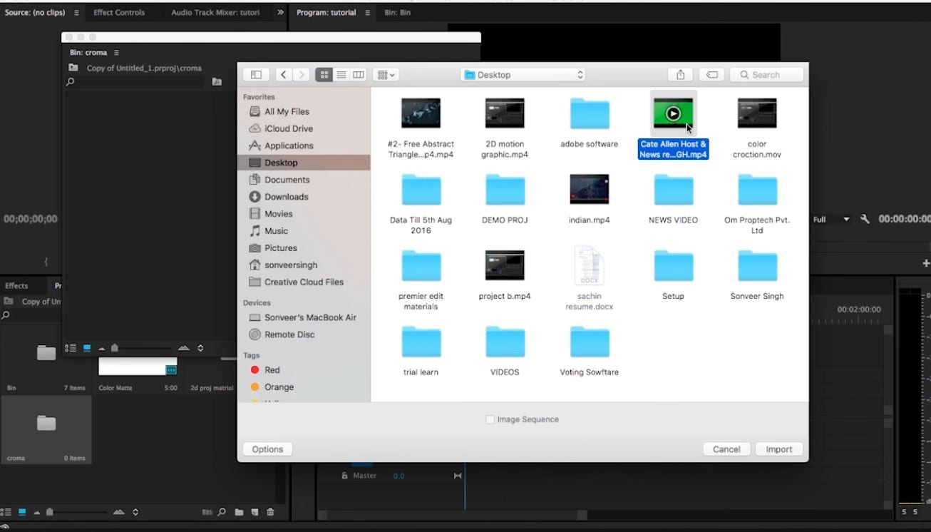 import video to premiere pro